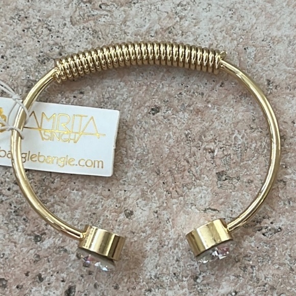 Gold Tone Cuff Bracelet with Austrian Crystals - NWT - Picture 3 of 4